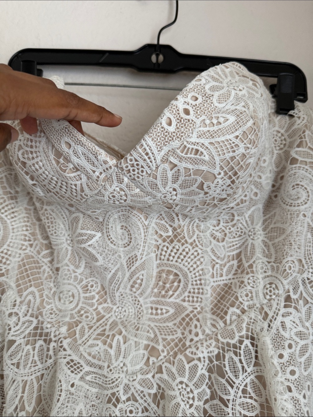 Azazie atelier luxe line White Strapless Lace Sweetheart Mini Dress 12 - Picture 6 of 13